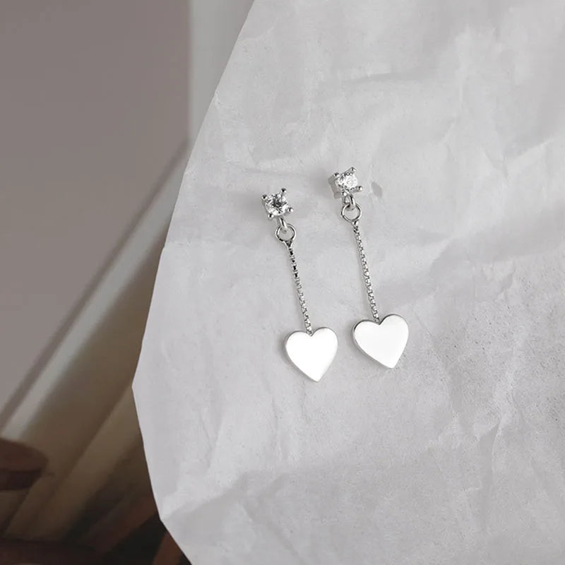 STERLING SILVER HEART EARRINGS
