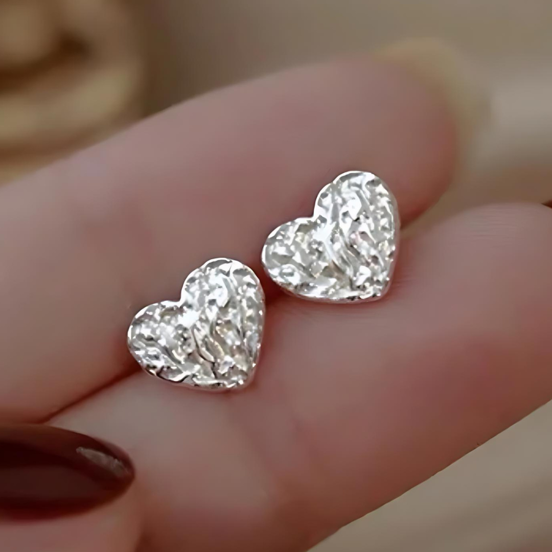 STERLING SILVER HEART EARRINGS