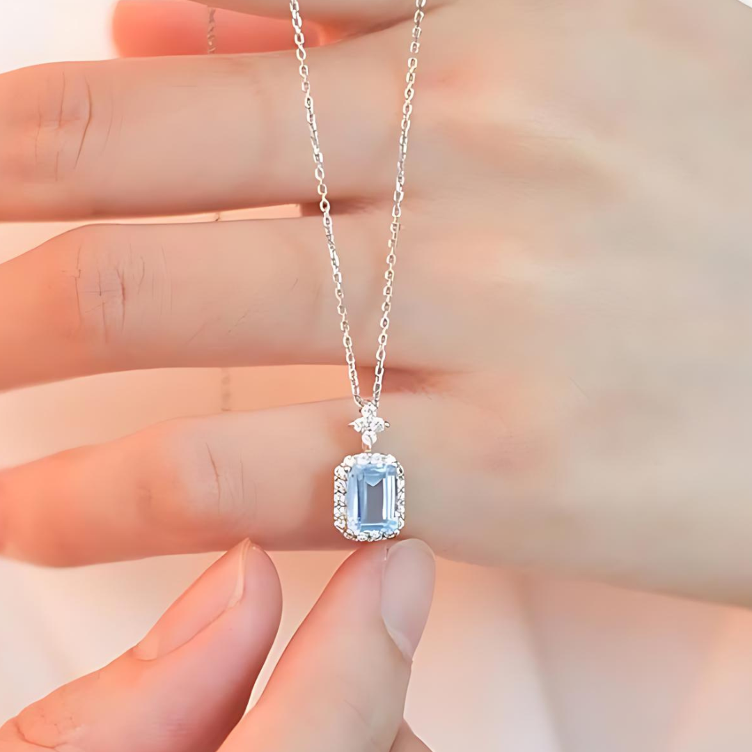 PURE STERLING SILVER GEMSTONE NECKLACE