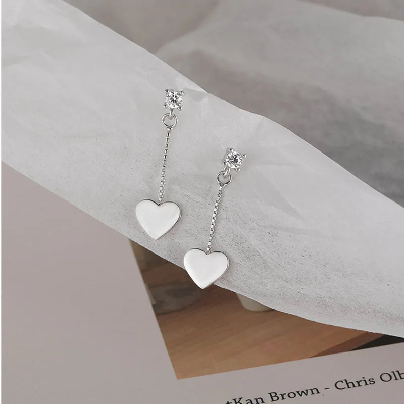 STERLING SILVER HEART EARRINGS