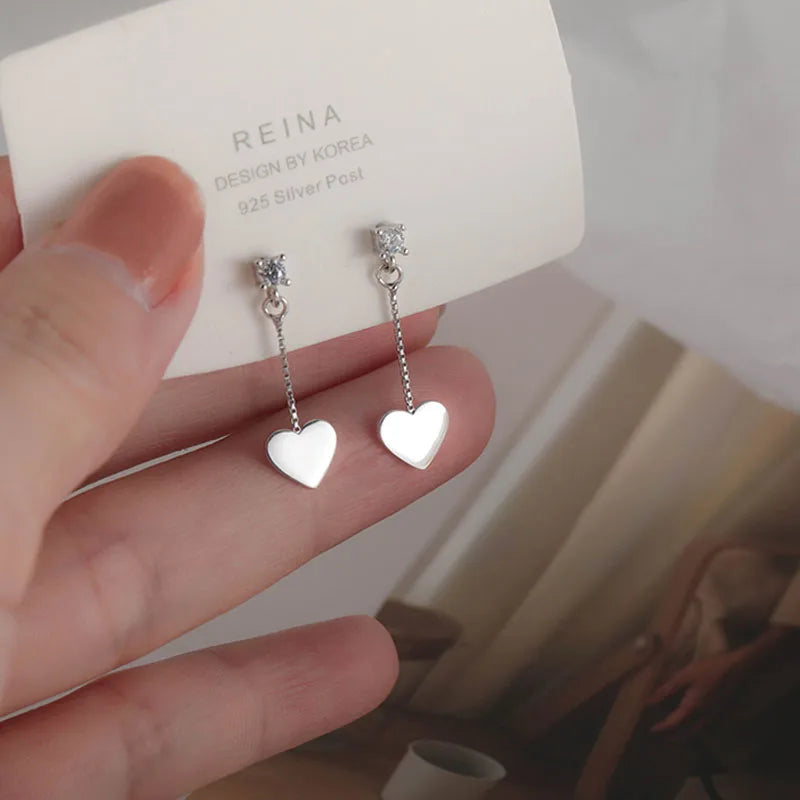 STERLING SILVER HEART EARRINGS
