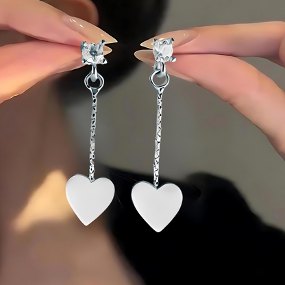 STERLING SILVER HEART EARRINGS