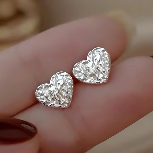 STERLING SILVER HEART EARRINGS