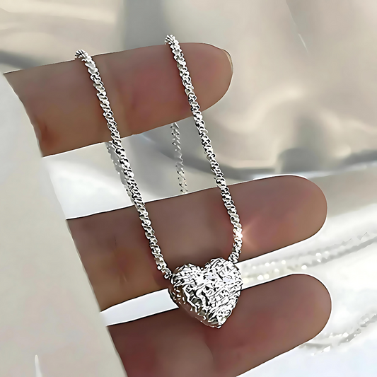 PURE STERLING SILVER HEART NECKLACE
