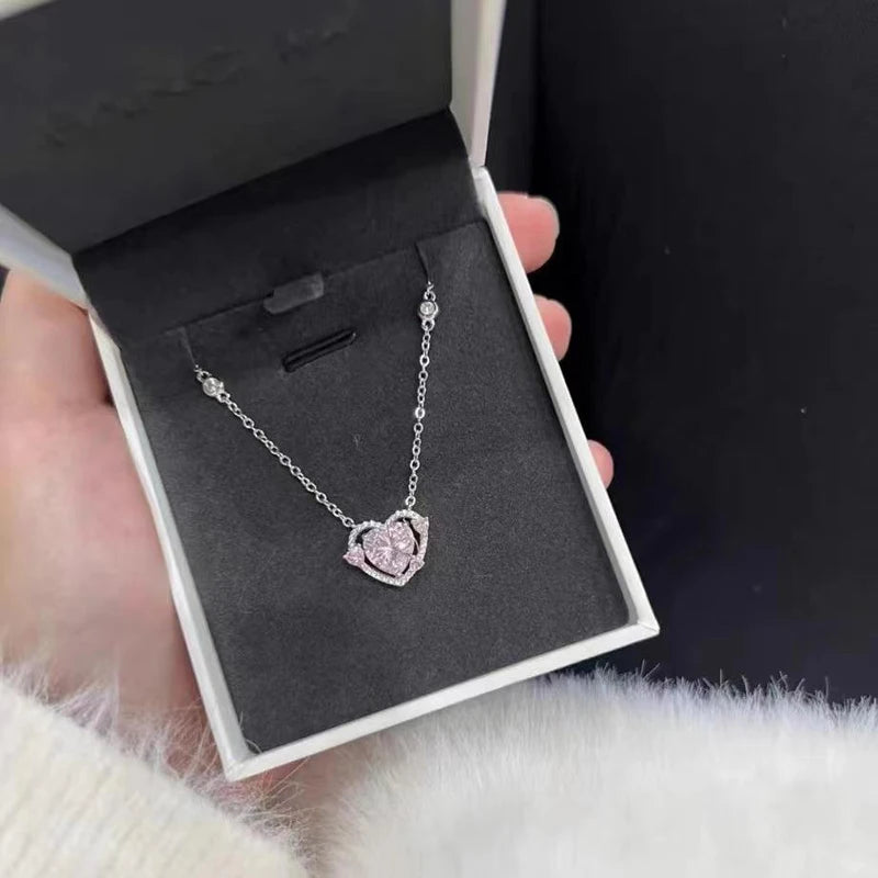 STERLING SILVER PINK GEMSTONE NECKLACE