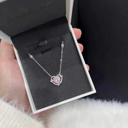 STERLING SILVER PINK GEMSTONE NECKLACE