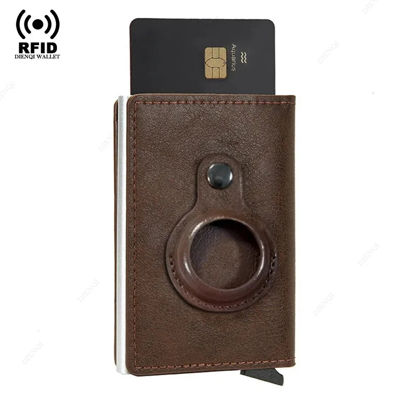 Airtag Secure Slim Leather Wallet