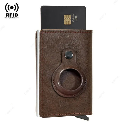 Airtag Secure Slim Leather Wallet