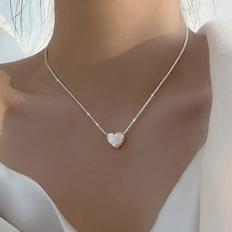 PURE STERLING SILVER HEART NECKLACE