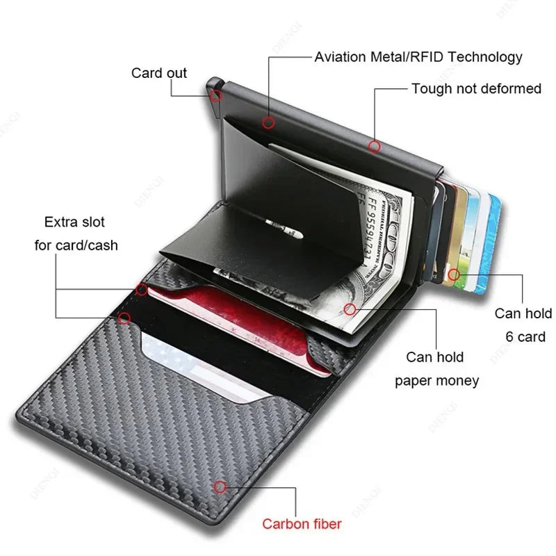 Airtag Secure Slim Leather Wallet
