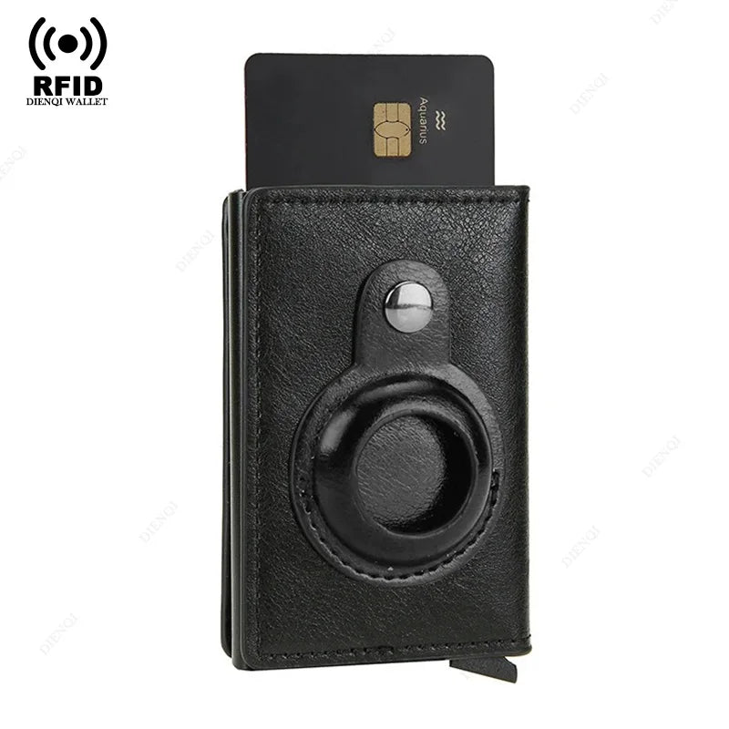 Airtag Secure Slim Leather Wallet