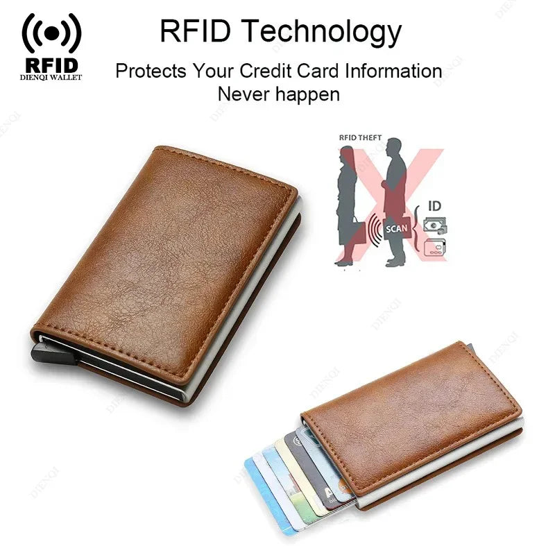 Airtag Secure Slim Leather Wallet