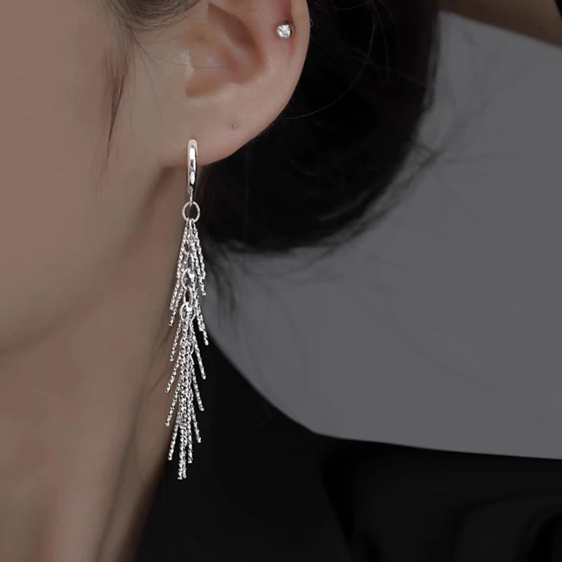 STERLING SILVER TASSEL EARRINGS