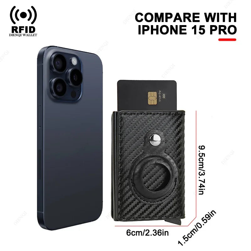 Airtag Secure Slim Leather Wallet