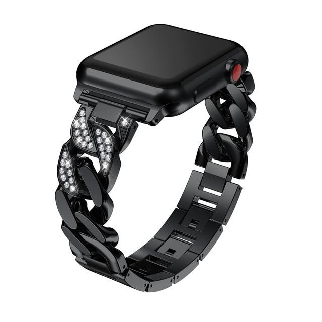 Elegant Stainless Steel  Diamond Band For Apple Watch